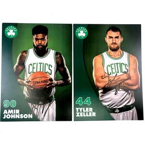 Boston Celtics #90 Amir Johnson & #44 Tyler Zeller Autographed Cards